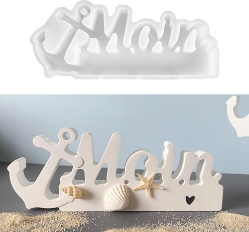 Skeadex Silikonformen Gießformen Anker, Silikonform Buchstaben Anker Moin Gießformen Silikon Anker Gips zum Gießen Silikonformen Buchstaben Silikonform Maritim Silikon Gießform Sommer (A)