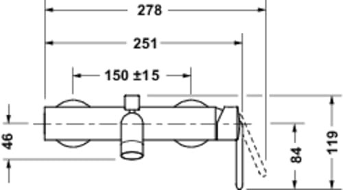 Duravit Balcoon Wannenarmatur Aufputz für 2 Verbraucher, Einhebel-Wannenmischer mit Keramikmischsystem und Rückflussverhinderer, Edelstahl Gebürstet