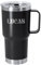 Made in Gift - Vaso Térmico de Viaje con Asa - Personalizado - Botella Agua Acero Inoxidable Doble Pared - Taza Termica - Regalo Original (Negro)