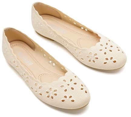 GLAMORA Bailarinas Manoletinas Caladas Mujer Zapatos Planos Transpirables Tejido Flexible Puntera Redondeada Suela de Goma Cómodos Ligeros Bailarinas Verano