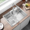 ANYCEE Fregadero Cocina Acero Inoxidable 60x45 cm, Fregadero Cocina 1 Seno con Orificio y Cesto, Fregaderos Encastrados o Sobre Encimera para Mueble de 60cm, Incluye Sifón y Filtro de Drenaje