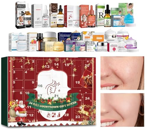 Beauty Adventskalender | Geschenkset Weihnachten 2025 Gesichtspflege Damen 24 Tage | Festliche feuchtigkeitsspendende Produkte für Schwester Freundin Freundin Familie Mutter Teenager Erwachsene |