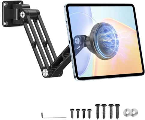 OHLPRO Soporte Tablet Pared Magnético, Soporte Tablet con Rotación 360° y Brazo Flexible Largo para Tablet de 4,7-13, Soporte iPad Compatible con MagSafe para iPad Pro Air Mini