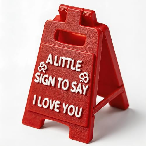 Love You More Sign - A Little Sign to Say I Love You Valentine Gifts for Him Her Boyfriend Girlfriend, Romantic Anniversary Birthday Present, Vintage Style Desk Decor, Couples Keepsake (5.6x3.8cm)