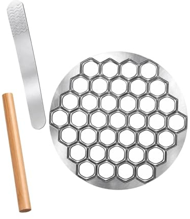 perfk Kit pour raviolis, Outil de Cuisine Pratique et Robuste avec Rouleau à pâtisserie, Facile à Utiliser, Appareil à raviolis Professionnel 37 Trous