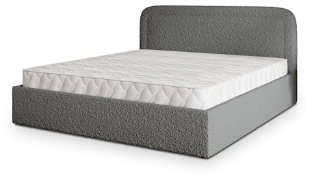 Masseno Polsterbett BENIRA Q 120x200 cm, Doppelbett, Bettkasten, Stauraum, Lattenrost Und Kopfteil - Grau, Quelle 92