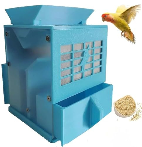 Vogelfutter Reinigungsmaschine, Getreideblas- und Siebmaschine, Einstellbarer Ventilator Vogelfutterschale Splitter für Hirse und verschiedene Körner, Effizienter Getreidewerfer