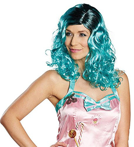 Rubie's Damen Perücke Märchen Nixe Fee Elfe Karneval Fasching grün-schwarz