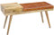 FineBuy Sitzbank Ziegenleder/Massivholz Bank 100 x 52 x 38 cm im Retro Stil, Flur Polsterbank mit Stauraum, Gepolsterte Lederbank Aufbewahrung braun, Kleine Bettbank Echtleder, Flurbank