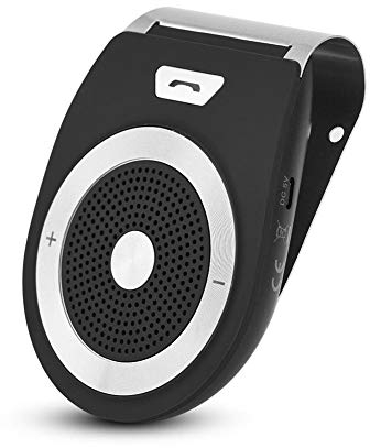 Richer-R Auto Kfz Bluetooth Freisprecheinrichtung, Bluetooth Auto Freisprechanlage Visier Car Kit mit Mikrofon,Tragbar Smart Wireless Speakerphone Handsfree für 2 Telefone gleichzeitig Schwarz