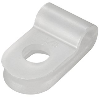 sourcing map 50 Stück Kabelschellen 3,2mm R-Kabelklemmen Schraubbar Kabelhalter Nylon Kabelklemme Drahtklemme Cable Clips für Kabel-Management Kabelführung Kabelbefestigung, Weiß
