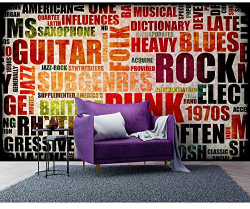 Startonight Mural Wall Art Music of The '70s - Abstract Photo Wallpaper for Bedroom or Living Room 256 x 366 CM