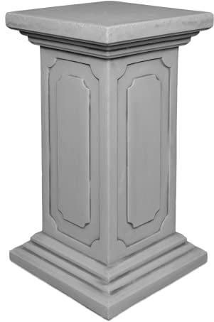 gartendekoparadies.de Klassisches Podest, Steinsockel, H. 72 cm, Stellfläche 39 x 39 cm, 100 kg, Grau, frostsicher aus Steinguss für Außenbereich