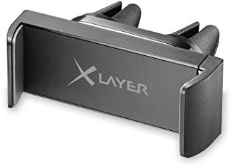 Xlayer Smartphone KFZ Universal-Halterung für Lüftungsgitter, drehbar mit Doppelklemme Schwarz