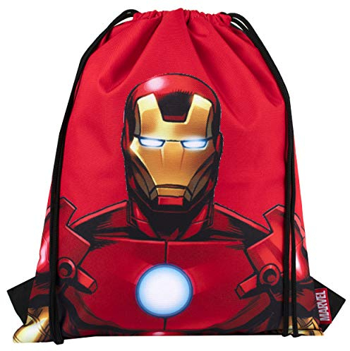 Marvel Comics - Sakky Kids Iron Man Drawstring Bag - School Bag for Kids - Official Merchandise Gift for Boys