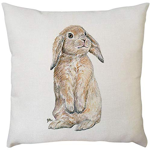 kushuang Osterdekoration Osterhase Kissen Kissenbezüge Oster-Deko Hase Muster Sofakissen Bunny Kissenhülle Pillowcase für Ostern Haus Dekoration Party Supplies (B-03)