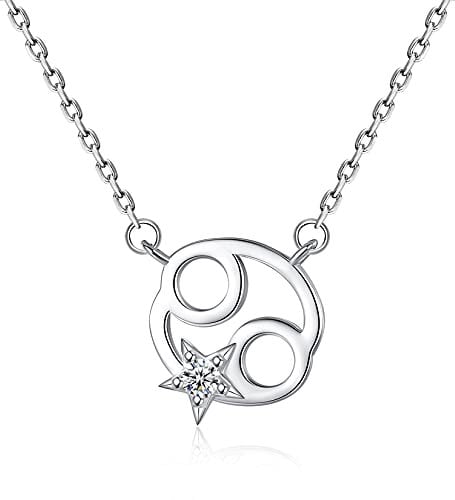 VIKI LYNN 12 Constellation Cancer Zodiac Sign Necklace for Women Girls 925 Sterling Silver Horoscope Jewelry with 3A Cubic Zirconia