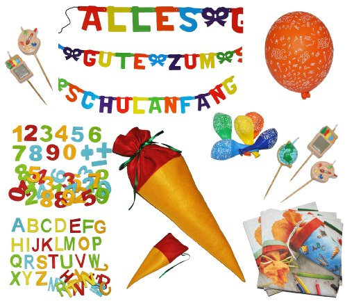 alles-meine.de GmbH 20 STK. Servietten - Schultüte zum Schulanfang für Kinder - Serviette Tischserviette Papier Party Schuleinführung ABC Schützen