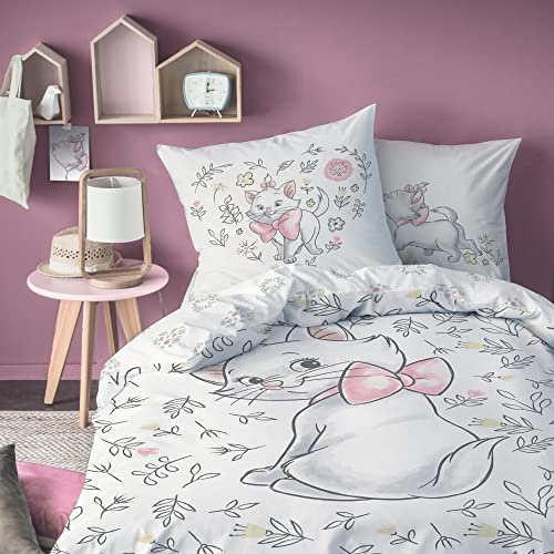 CTI Bettwäsche-Sets, 100% Baumwolle, Weiß, 140 x 200 cm + 63 x 63 cm