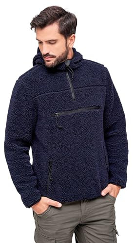 Brandit Teddyfleece Worker Pullover, Uomo, Navy, XXL