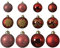 mgc24 Weihnachtskugeln rot, Weihnachtsdeko Christbaumkugeln Ø 7/8/10 cm aus Glas mit Aufhänger, 12 Stück