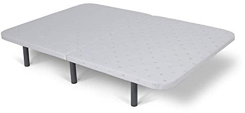 MAXCOLCHON Base Tapizada Partida de Lujo con Patas Metálicas Incluidas Estructura de Acero Reforzada y Tejido Piqué Transpirable Altura 25 cm (150x190)