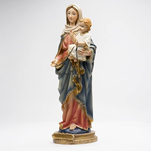 SILVERFOX Heiligenfigur Maria mit Jesuskind Deko Figur Madonna Statue Mutter Gottes Religionsfigur