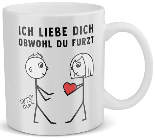 22Feels Tasse Ich Liebe Dich Obwohl Jahrestag Geschenk für Ihn Ehemann Hochzeitstag Freund Beziehung Lustig Liebesbeweis Mann Valentinstag für IhnSpruch 1 Jahr 2 Jahre Verlobter