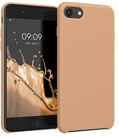 kwmobile Case Compatible with Apple iPhone SE (2022) / iPhone SE (2020) / iPhone 8 / iPhone 7 Case - TPU Silicone Phone Cover with Soft Finish - Macchiato