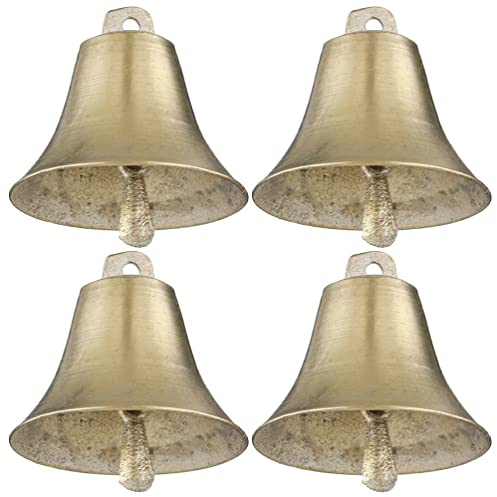 Yardwe 4 Stücke Glocke Metall Türklingel Anti-Verlorene Tier Glocke Metall Viehglocken Retro Glocken Hängende Glocken Vieh Ziege Bauernhof Laute Glocke Langstrecken Schafe