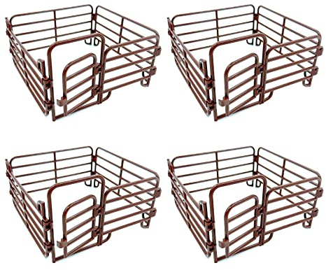 YeahBoom Pferdezaun Spielzeug,16 Stücke Pferd Corral Fechten Zubehör,Koppel Spielzeug,Kunststoff Farm Zaun für Scheune Koppel Pferd Stall Nutztier,Pädagogische Geschenk,Micro Landschaft Deko