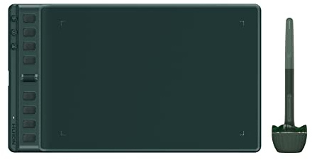 HUION Inspiroy 2 Medium Drawing Tablet with Scroll Wheel 8 Customized Keys Battery-Free Stylus for Digital Art, Design, Sketch, 9x5inch Graphics Tablet Works with Mac, PC & Mobile, Green