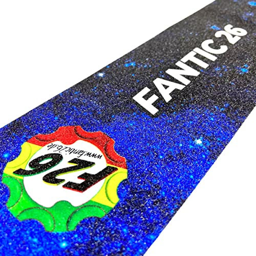 Fantic26 Stunt-Scooter Griptape Ersatz I Park I Kinder I Trick I Tret I Roller I Anti Rutsch Sandpapier 58,5cm I Passend für Decks bis 58,5cm x 15,5cm (GGR Galaxy Blau/Schwarz)