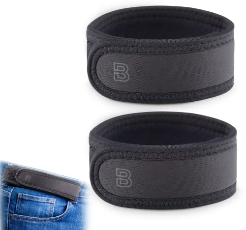 BeltBro Pro for Men and Women Elastic No Buckle Invisible Belt Patented Metal Free TSA Soft Adjustable Side Tactical Belt, Black, 26-34W