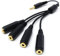 DRUT 3.5mm Jack to 4 Way Socket Audio Cable Y Headphone Splitter Stereo for Microphones Headphones Adapter for Phones, Earphones, Speakers, Tablets, PC Extension Lead Gold Plated (Four Sockets)