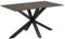 AC Design Furniture Heather Rechteckiger Esstisch für 4 Personen, Tischplatte in Schwarz und Metallkreuzgestell, Küchentisch mit Keramikoberfläche, Kratzfest, B: 135 x H: 75,5 x T: 80 cm