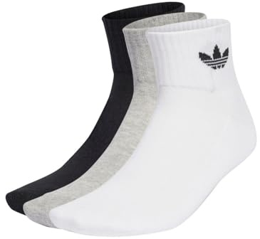 ADIDAS IJ5612 MID ANKLE SCK Socks Unisex Adult white/medium grey heather/black Größe M