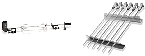 Enders Grillspieß Pro, edelstahlfarben & SCHASCHLIKSPIESS-Set Edelstahl 8802, Grillspieße, Fleischspieße, Grill-Zubehör, Gasgrill BBQ