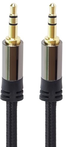 PremiumCord Câble Jack Stéréo HQ 3,5 mm, Fiche Jack 3,5 mm, Mâle vers Mâle, Câble de Connexion Audio Casque Aux, Blindé, Connecteur Métallique, Tressé, M/M, Longueur 1,5 m