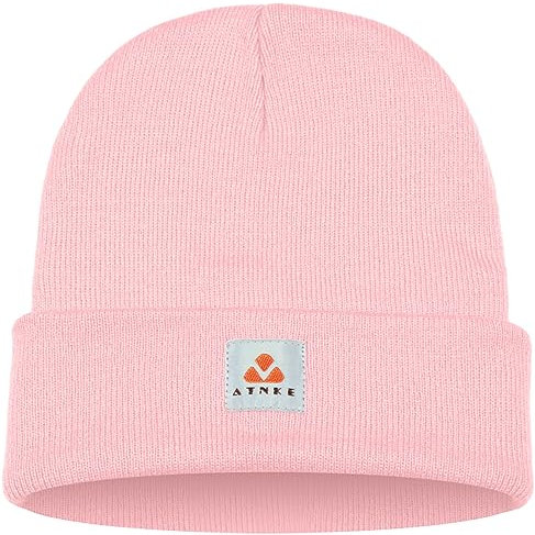 ATNKE Strick Beanie Mütze Dehnbar Weich Warm Täglich Winter Mützen mit Manschetten für Herren und Damen Geschenke/Light Pink
