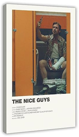 KOURT The Nice Guys Alternative Minimalistisches Filmposter Leinwand Poster Wandkunst Dekor Druck Bild Gemälde für Wohnzimmer Schlafzimmer Dekoration Rahmen: 40 x 60 cm