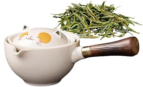 LATAFA Juego de té de Viaje portátil | giratoria China Kongfu de 360° | Accesorios para artículos de té, Coleccionable para Empresas, hoteles, Casas de té, restaurantes, hogar