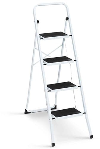 IDMarket - Escabeau marchepied pliable 4 marches antidérapantes avec garde corps