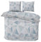 Class Home Collection Bettwäsche 200x200 Baumwolle Bettwäsche-Sets, Bettbezug 200 x 200 und Kissenbezug 80x80 - Weiche, Atmungsaktive Baumwoll Bettwäsche mit Reißverschluss Muster Triesta Blau
