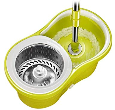 Mocio rotante e secchio con sistema di mocio in microfibra, autorestringente, lunghezza estesa regolabile, asta per mocio con piastra in acciaio inox, per commemorare la vita migliore