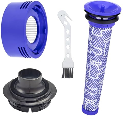 4 Stücke Staubsauger Zubehör Set, Inklusive Hinterer Motorabdeckung, Filter und Bürsten, Filter Original Ersatzfilter, für Reinigung und Hygiene, für Dyson V7 V8