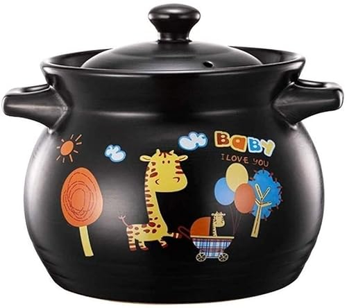 Cazuela De Terracota Olla De Terracota Cazuela De Cerámica Olla De Barro - Cocida A Alta Temperatura, Esmalte Suave, Sartén Antiadherente Capacidad De 3,8 L ()