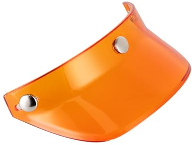 Shkalacar Helmvisier, Integralhelm Visier mit 3/4 Offen Anti-Sonne Funktion, Motorradhelm Schild für Retro Helm(Orange)