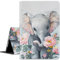 Hülle für iPad Air 5 2022/Air 4 2020 11 Zoll, Multi-Winkel PU Leder Halter Cover mit automatischer Sleep/Wake Funktion für iPad Pro11 1st Gen 2018, Cute Little Elephant Flower