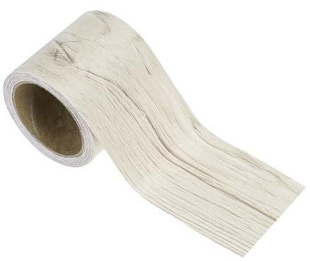 PATIKIL Pellicola Adesiva Legno 5cm x 5m, Nastro Autoadesivo Realistico con Texture Realistica per Porte da Pavimento, Tavoli, Armadi, Scrivanie, Acero Bianco